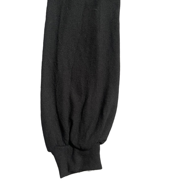 NWOT CHICME BLACK LONG SLEEVE MOCKNECK BLOUSE W/ BLING, LACE AND COLD SHOULDERS - Picture 5 of 8